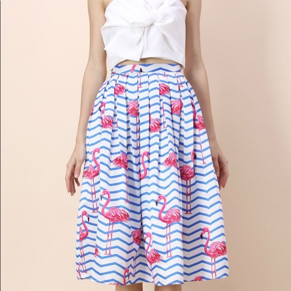 Flamingo midi skirt